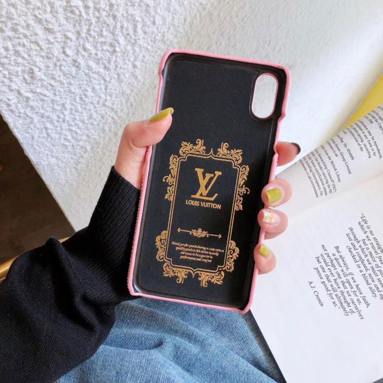 Vegan Leather Card Slot     ase Plaid Print Vintage Holster Phone Shell 3