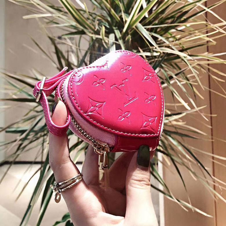 Flower Print Heart Flower Print     loss Leather Storage Bag Airpods 2 Pro Pouch 5