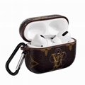 Flower Print Retro Luxury LV Leather Storage Bag Louis Vuitton Airpods2 Pro Case
