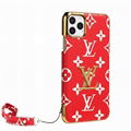 Plating LV Leather Back Cover Wristband Bracelet Louis Vuitton Shell for iPhone 