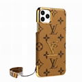 Plating LV Leather Back Cover Wristband Bracelet Louis Vuitton Shell for iPhone 