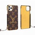 Plating LV Leather Back Cover Wristband Bracelet Louis Vuitton Shell for iPhone 