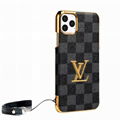 Plating LV Leather Back Cover Wristband Bracelet Louis Vuitton Shell for iPhone 