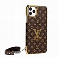 Plating LV Leather Back Cover Wristband Bracelet Louis Vuitton Shell for iPhone 