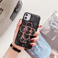     un Flower Print Wristband Bracelet Plating Leather Case for iPhone 11 Pro XS 5