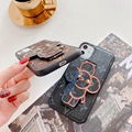     un Flower Print Wristband Bracelet Plating Leather Case for iPhone 11 Pro XS 8