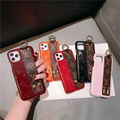 Flower Print     ristband Bracelet Leather Back Case Gloss Rope for iPhone 11 8 1