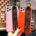 Flower Print     ristband Bracelet Leather Back Case Gloss Rope for iPhone 11 8 2