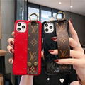 Flower Print     ristband Bracelet Leather Back Case Gloss Rope for iPhone 11 8 9