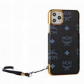 Plating MCM Leather Back Cover Wristband Bracelet Eagle Phone Shell for iPhone