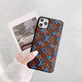 Luxury Flower Print Louis Vuitton Vintage Leather Back Cover Retro LV Phone Case