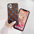 Luxury Flower Print Louis Vuitton Vintage Leather Back Cover Retro LV Phone Case