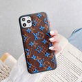 Luxury Flower Print Louis Vuitton Vintage Leather Back Cover Retro LV Phone Case