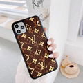 Luxury Flower Print Louis Vuitton Vintage Leather Back Cover Retro LV Phone Case