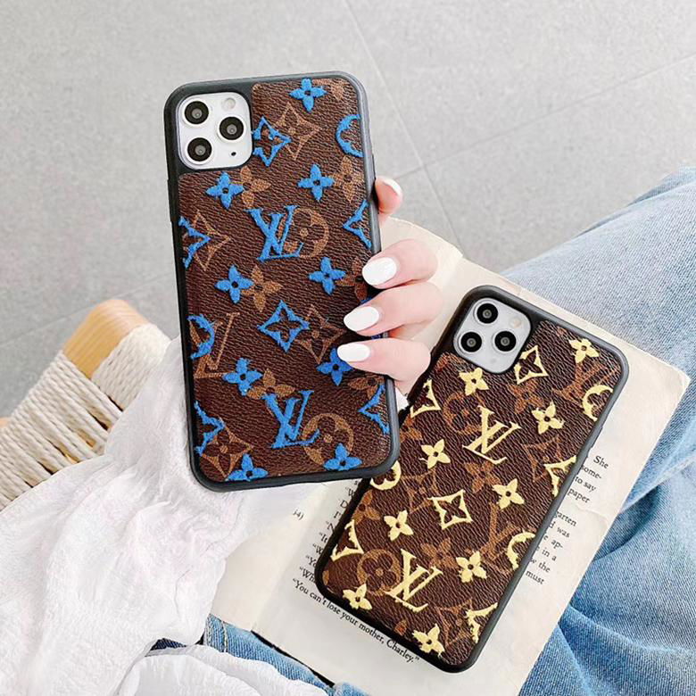 Luxury Flower Print Louis Vuitton Vintage Leather Back Cover Retro LV Phone Case - Hseng (China ...