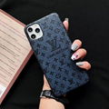 Luxury Flower Print Louis Vuitton Vintage Leather Back Cover Retro LV Phone Case