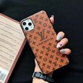 Luxury Flower Print Louis Vuitton Vintage Leather Back Cover Retro LV Phone Case