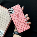 Luxury Flower Print Louis Vuitton Vintage Leather Back Cover Retro LV Phone Case