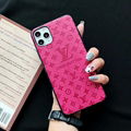 Luxury Flower Print Louis Vuitton Vintage Leather Back Cover Retro LV Phone Case