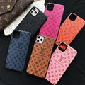 Luxury Flower Print Louis Vuitton Vintage Leather Back Cover Retro LV Phone Case