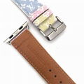 Luxury Designer LV Leather Watch Band for Apple iWatch Wrist Band Bracelet Strap