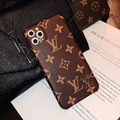 Vintage Vegan Louis Vuitton Leather Back Shell Luxury Design Flower Phone Shell