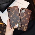 Vintage Vegan Louis Vuitton Leather Back Shell Luxury Design Flower Phone Shell