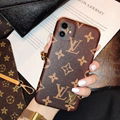 Vintage Vegan Louis Vuitton Leather Back Shell Luxury Design Flower Phone Shell