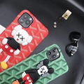 Luxury Designer 3D Cartoon KAWS Goyard Leather Back Cover Pairs Phone Shell