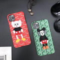 Luxury Designer 3D Cartoon KAWS Goyard Leather Back Cover Pairs Phone Shell