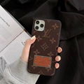Luxury Designer Retro Louis Vuitton Leather Back Cover Paris LV Shell for iPhone