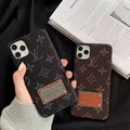 Luxury Designer Retro Louis Vuitton Leather Back Cover Paris LV Shell for iPhone