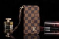 Louis Vuitton Plaid Print Folio Vintage Leather Wallet Case Wristband LV Shell