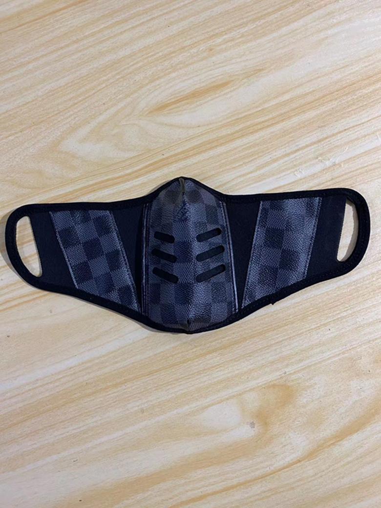 Luxury Designer Retro               Leather Mask     heckerboard     laid Mask 4