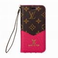 Louis Vuitton Flip Leather Wallet Case Wristband Bracelet LV Plaid Print Purse