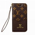 Louis Vuitton Flip Leather Wallet Case Wristband Bracelet LV Plaid Print Purse