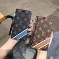 Luxury Pairs Louis Vuitton Flip Leather Wallet Clutch Wristband Lanyard Case