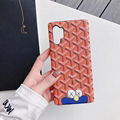 Luxury Designer Pairs Goyard KAWS Vintage Leather Back Case Cartoon Phone Shell 2