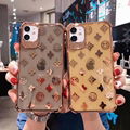 Luxury Designer Plating Clear Soft Back Cover Pairs Flower Print LV Phone Shell