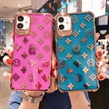 Luxury Designer Plating Clear Soft Back Cover Pairs Flower Print LV Phone Shell