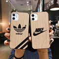 Luxury Designer Wood Grain Sports Nike Adidas Back Cover Wooden NIKE Phone Case