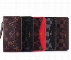 Luxury Designer Classic               Flip Leather Wallet Case Lanyard         