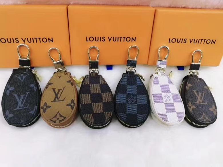 Luxury Louis Vuitton Plaid Print Zipper Leather Keychain Checkerboard LV Wallet - Hseng (China ...