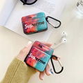 Fashion Designer Pairs Supreme Square Storage Bag Airpods Pro Case with Hook