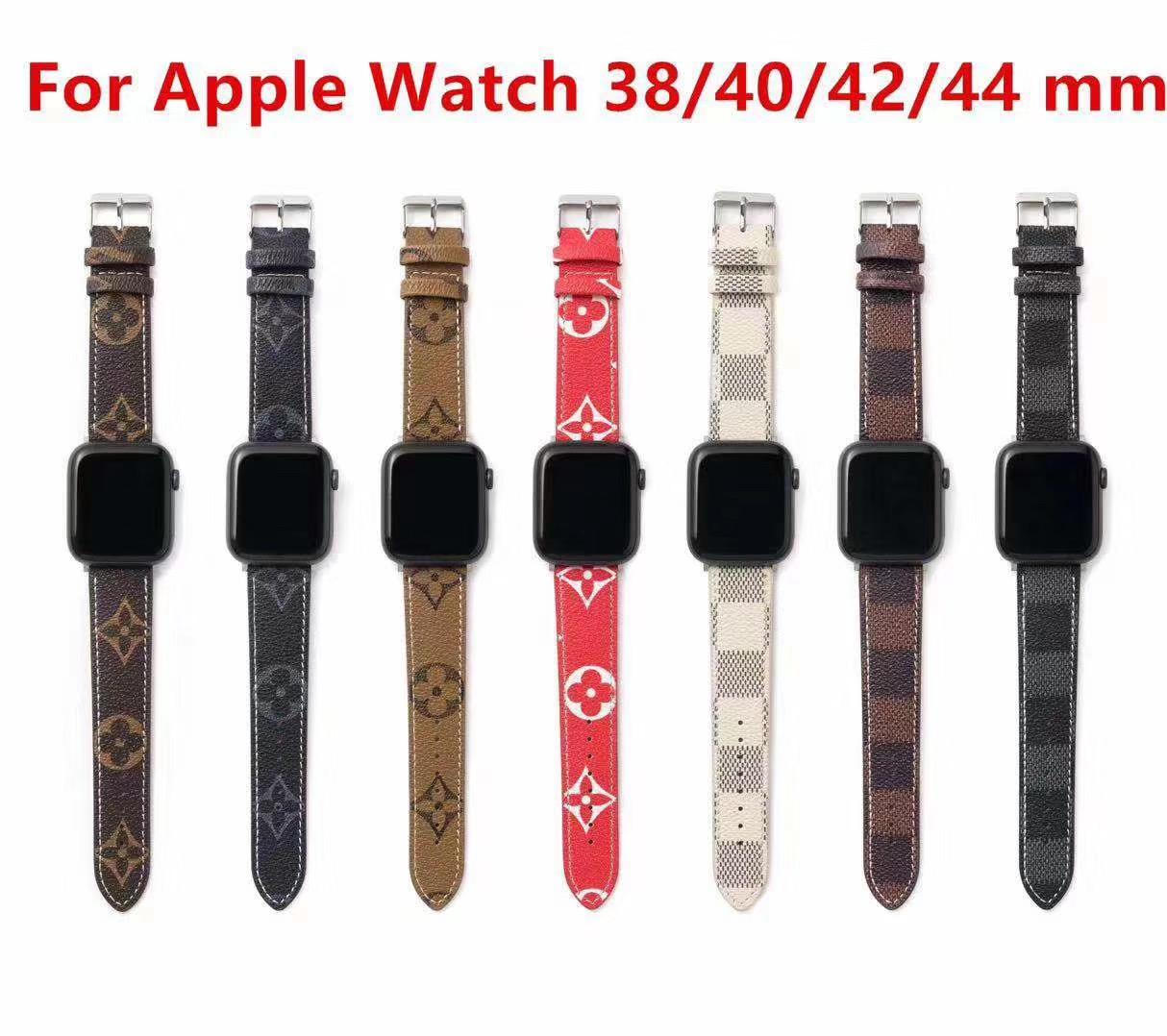 Luxury Designer Louis Vuitton iWatch Wrist Band Strap Checkerboard LV Wristband - Hseng (China