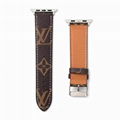 Luxury Designer Louis Vuitton Plaid Print iWatch Wrist Strap LV Leather Band