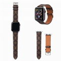 Luxury Designer Louis Vuitton Plaid Print iWatch Wrist Strap LV Leather Band