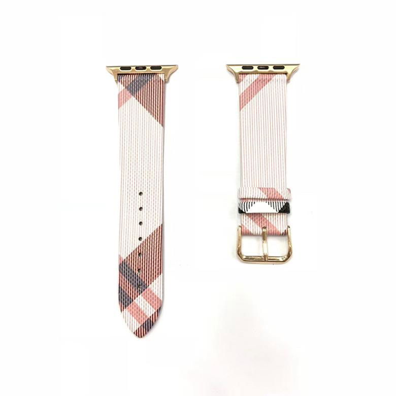 Luxury Designer Plaid Print Leather Wristband Stripe Print Pairs Wrist Strap 3