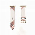 Luxury Designer Plaid Print Leather Wristband Stripe Print Pairs Wrist Strap 3