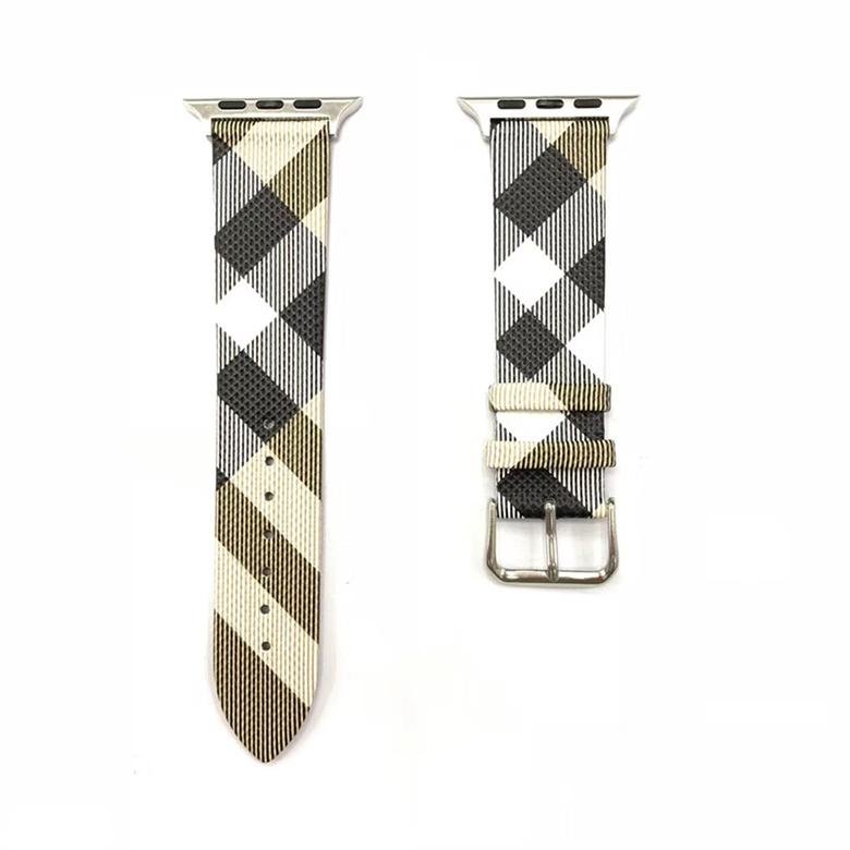 Luxury Designer Plaid Print Leather Wristband Stripe Print Pairs Wrist Strap 4